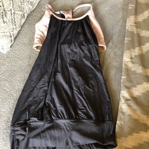 Lululemon charcoal gray pig pink no limits tank